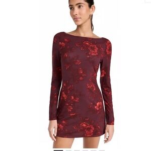 REFORMATION  Jaylynn Knit Dress Floral  Cocktail Dress  Body Con sz small